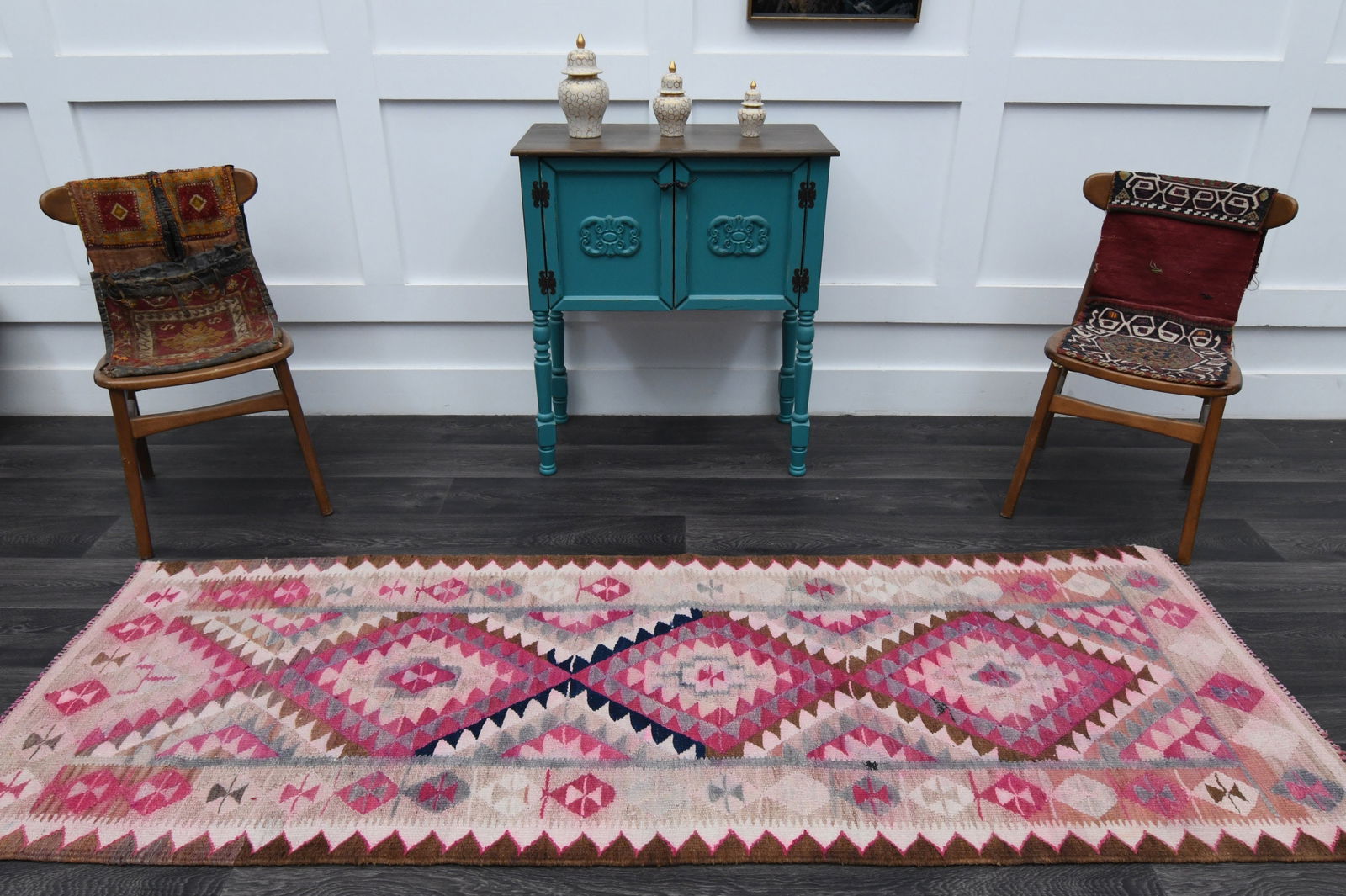 3x8.3 ft, TURKISH KILIM Runner - 11