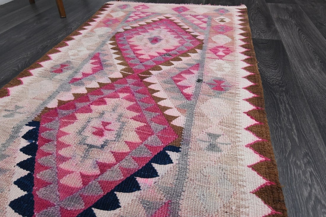 3x8.3 ft, TURKISH KILIM Runner - 4