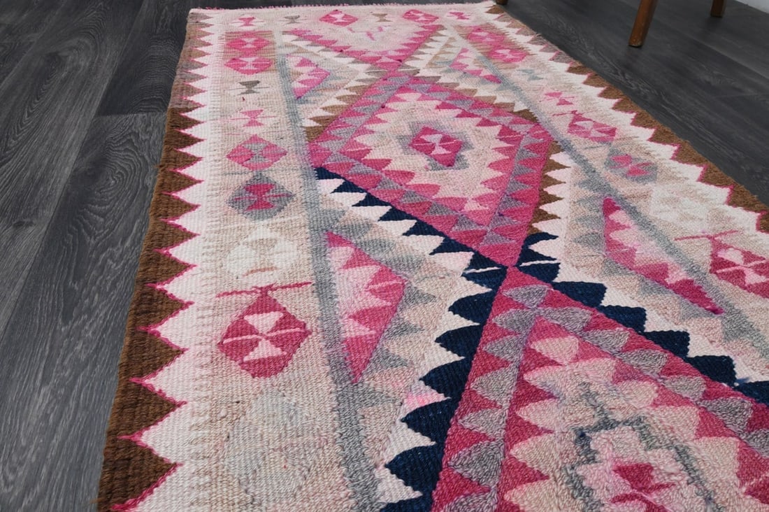 3x8.3 ft, TURKISH KILIM Runner - 5