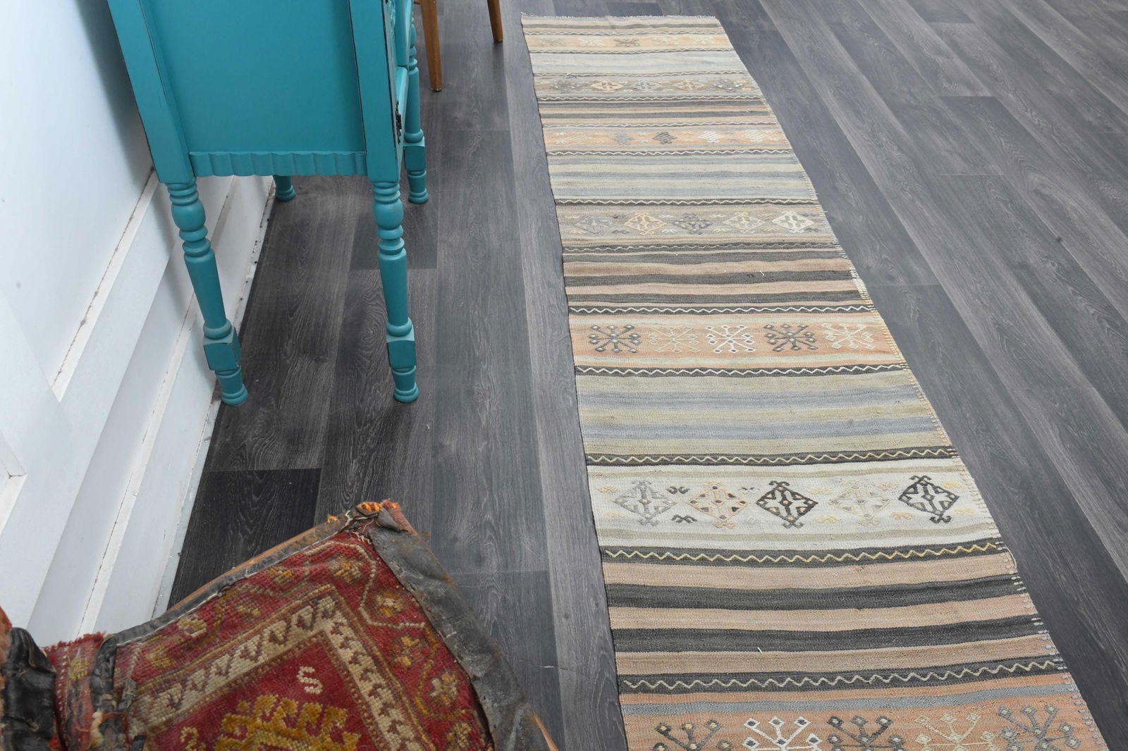 2.4x10.1 ft, STRIPED TURKISH RUNNER - 17