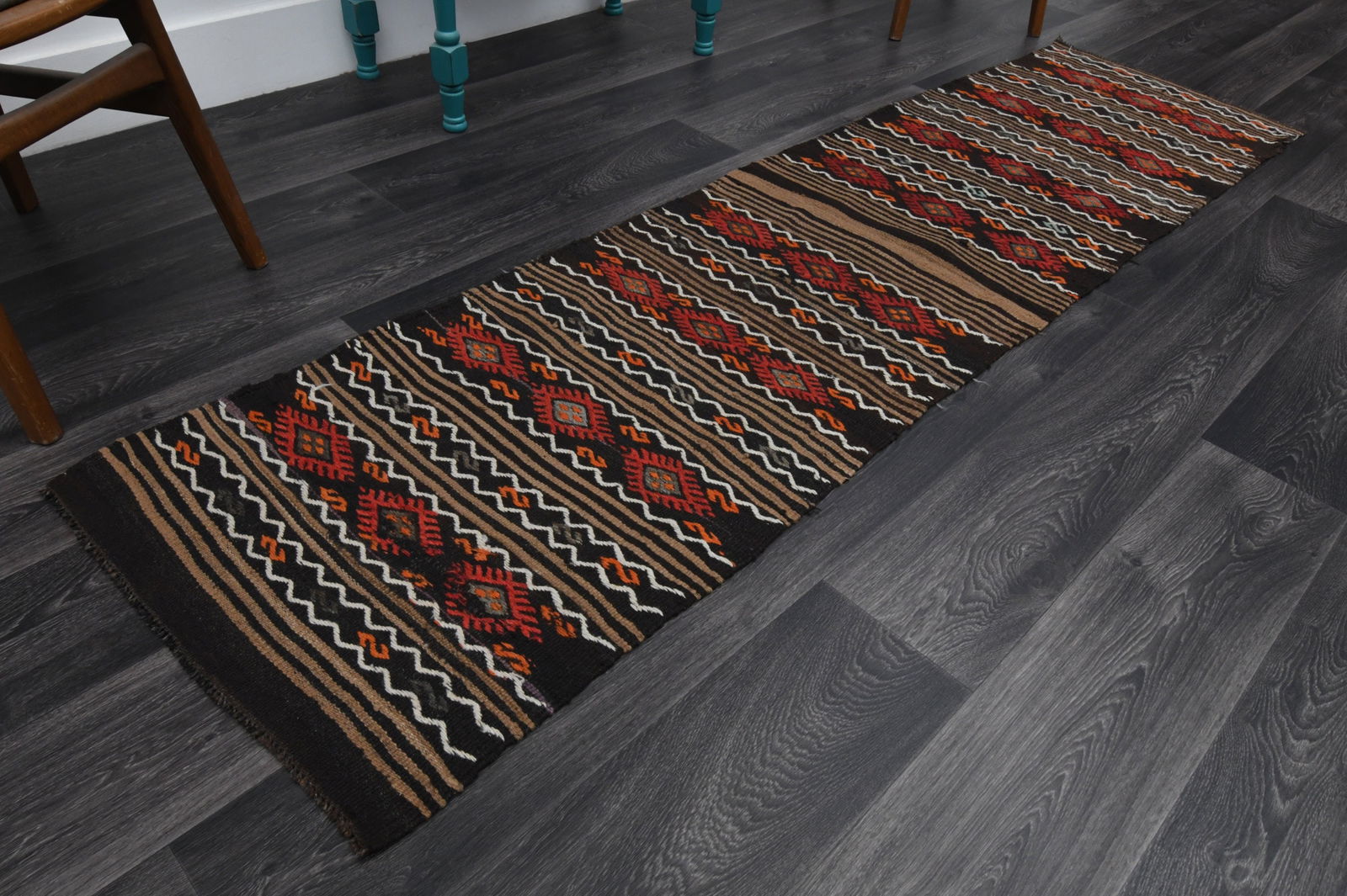 2.2x8.2 ft, TURKISH KILIM Runner - 10