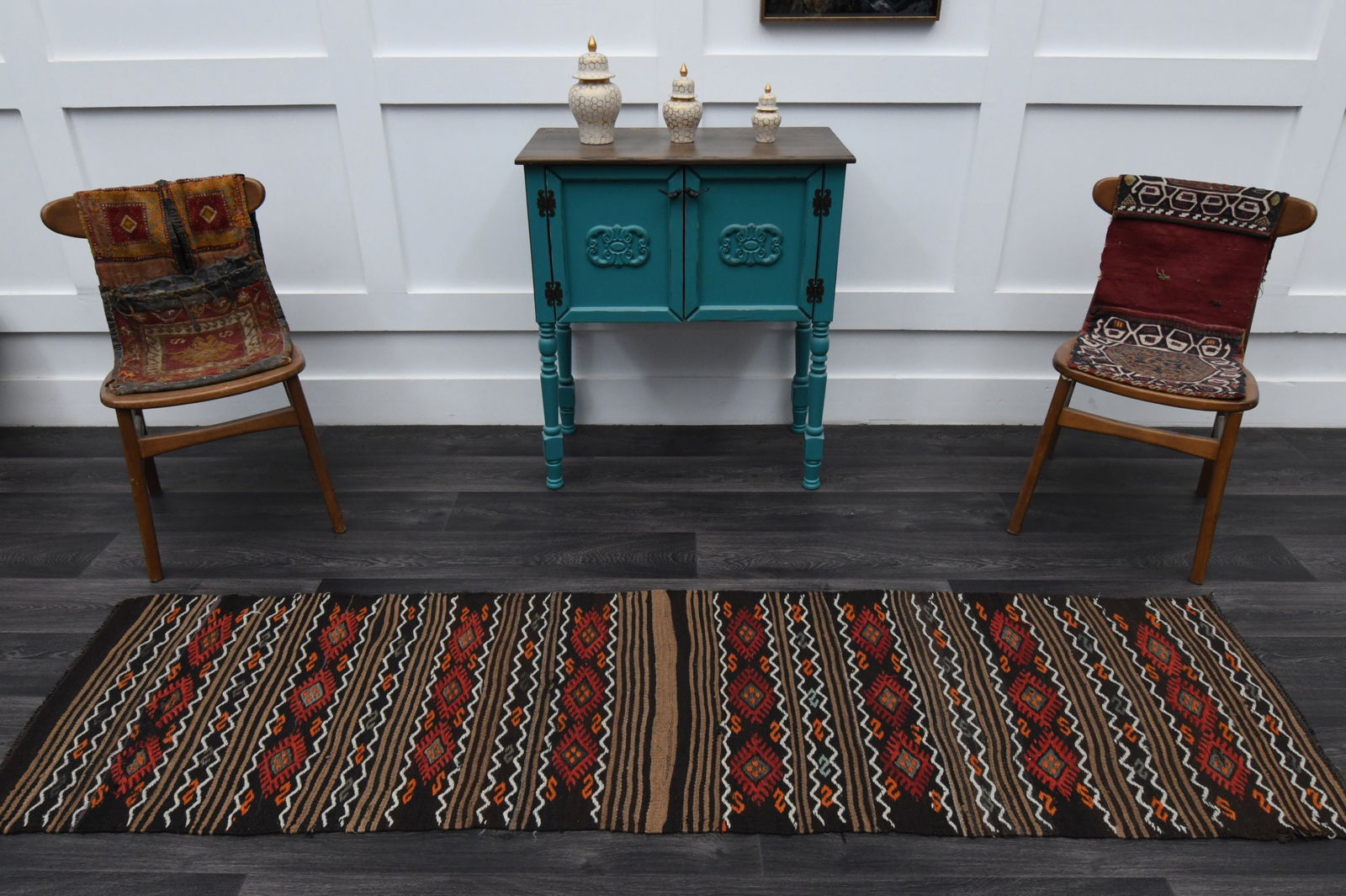 2.2x8.2 ft, TURKISH KILIM Runner - 11