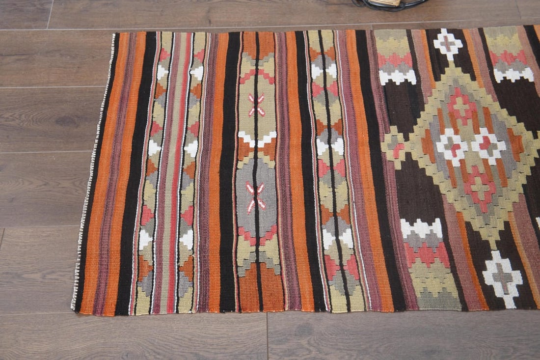 2'5x13'4 ft, COLORFUL KILIM RUNNER - 9