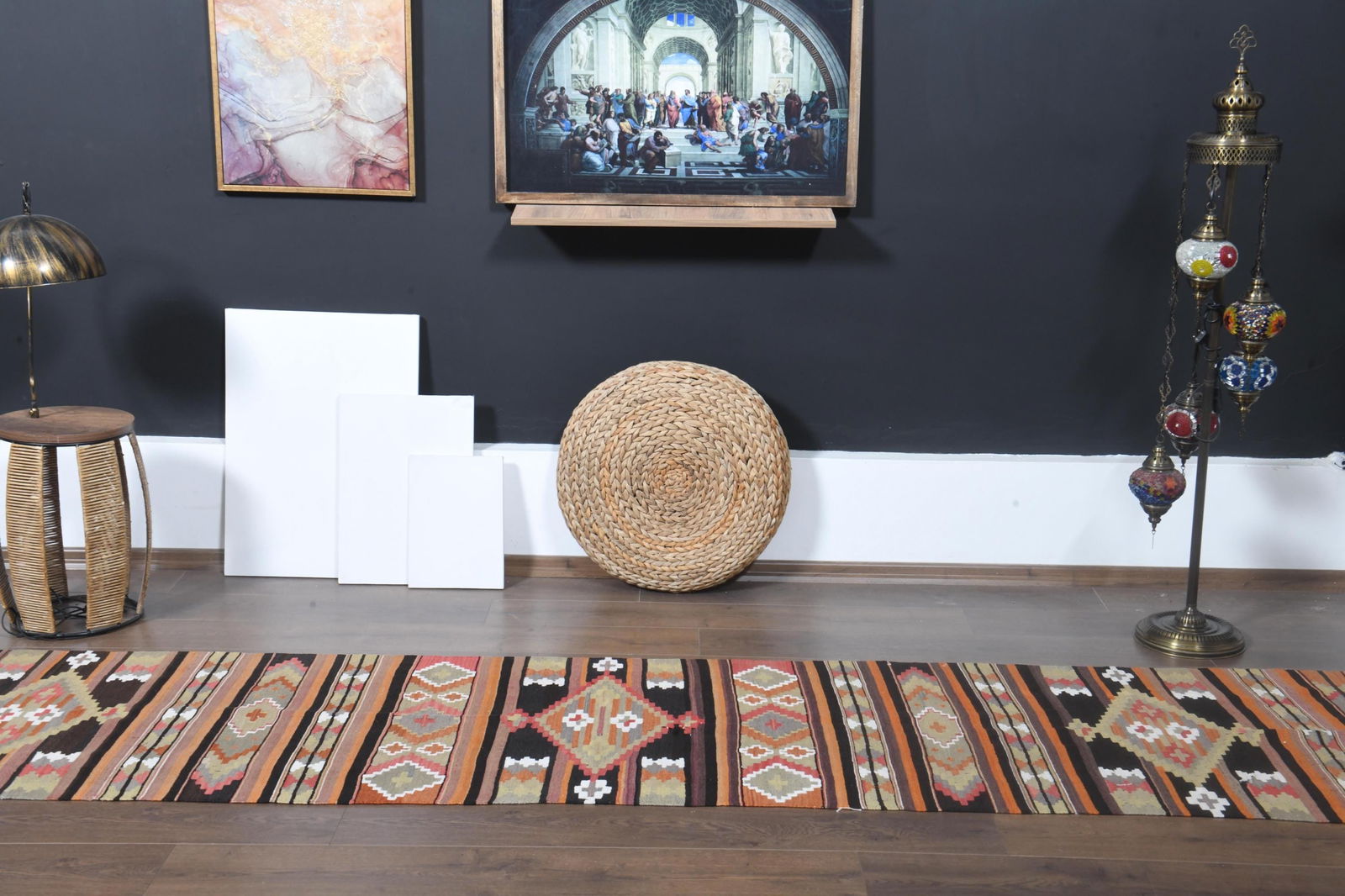 2'5x13'4 ft, COLORFUL KILIM RUNNER - 19