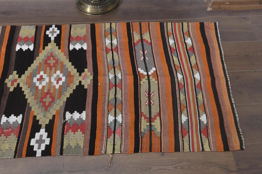 2'5x13'4 ft, COLORFUL KILIM RUNNER - 6