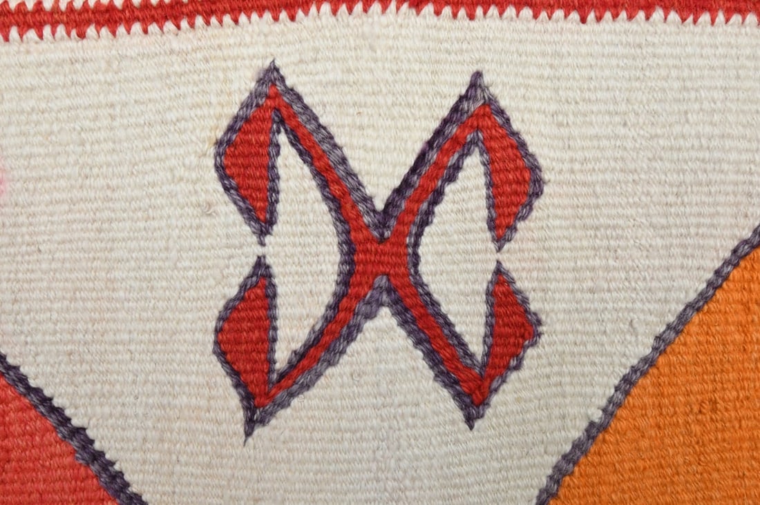 3.1x10 ft, White & Red KILIM Runner - 7