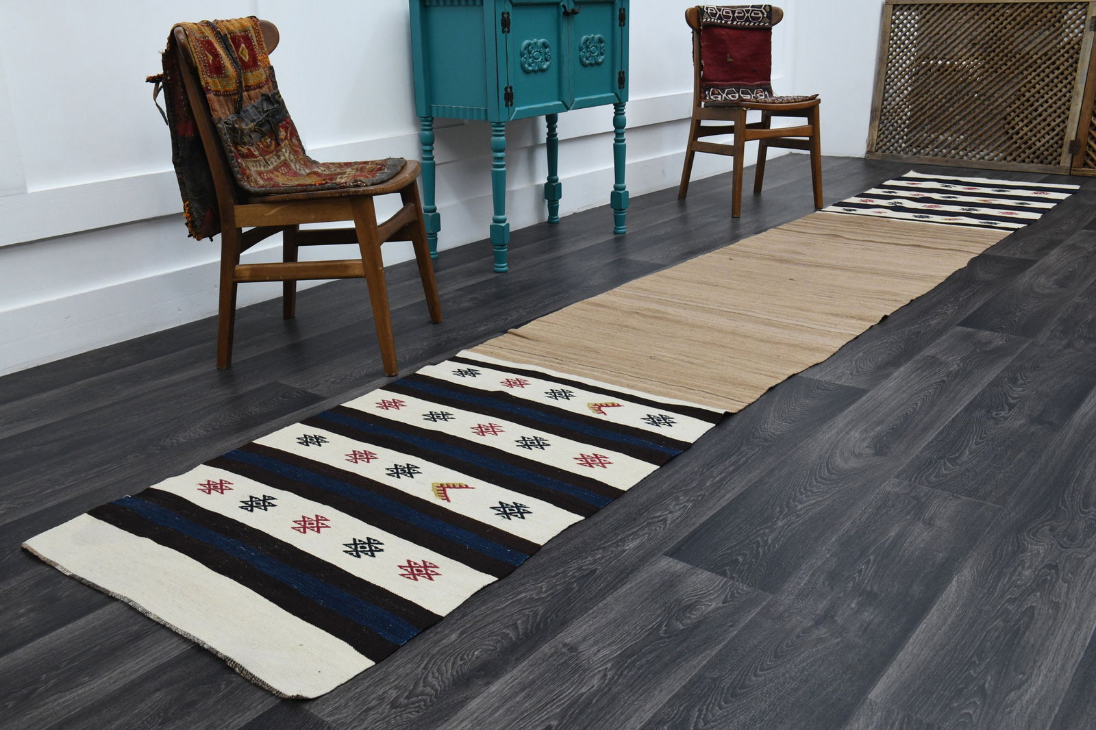 2.7x14.9 ft, TURKISH RUNNER RUG, Oushak - 10