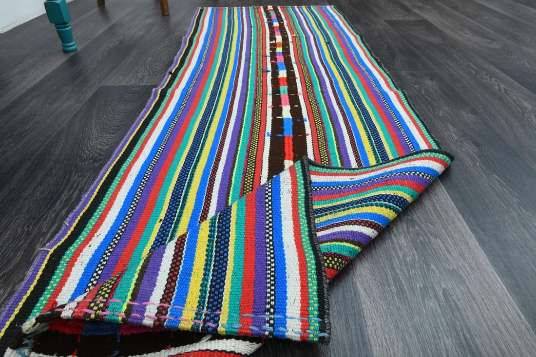 2.3x6.8 ft, TURKISH KILIM Runner - 7