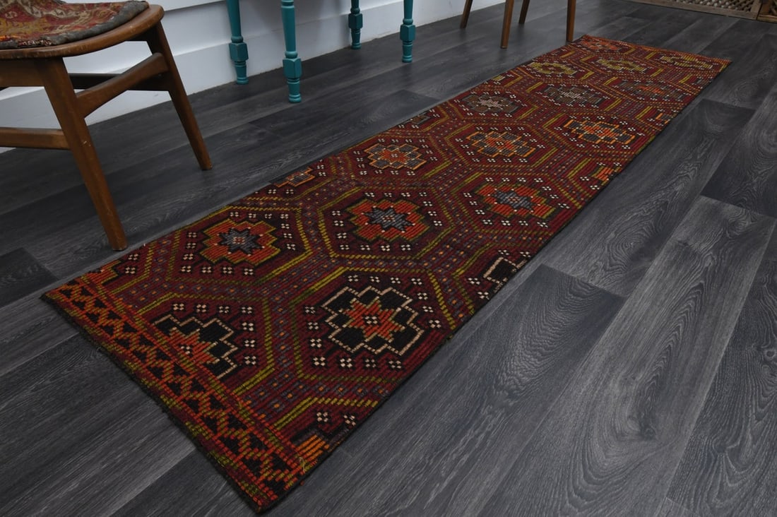 2.4x9.7 ft, TURKISH KILIM Runner - 2