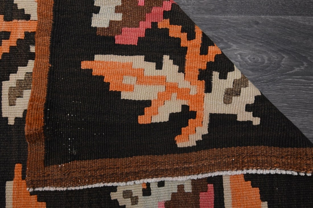 4.4x11.6 ft, TURKISH KILIM Runner - 8