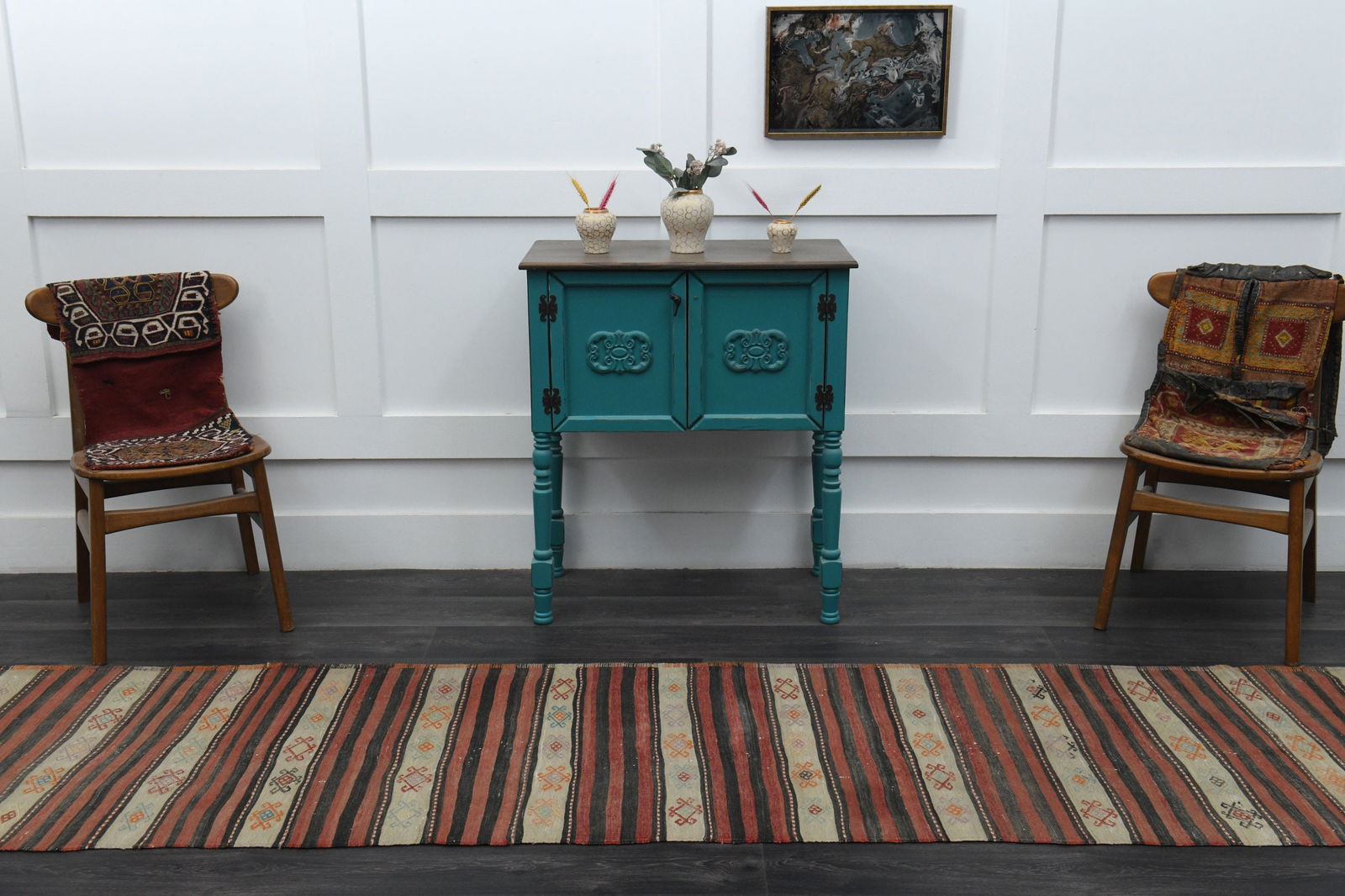 2.5x11.2 ft, FLATWEAVE KILIM RUNNER - 11