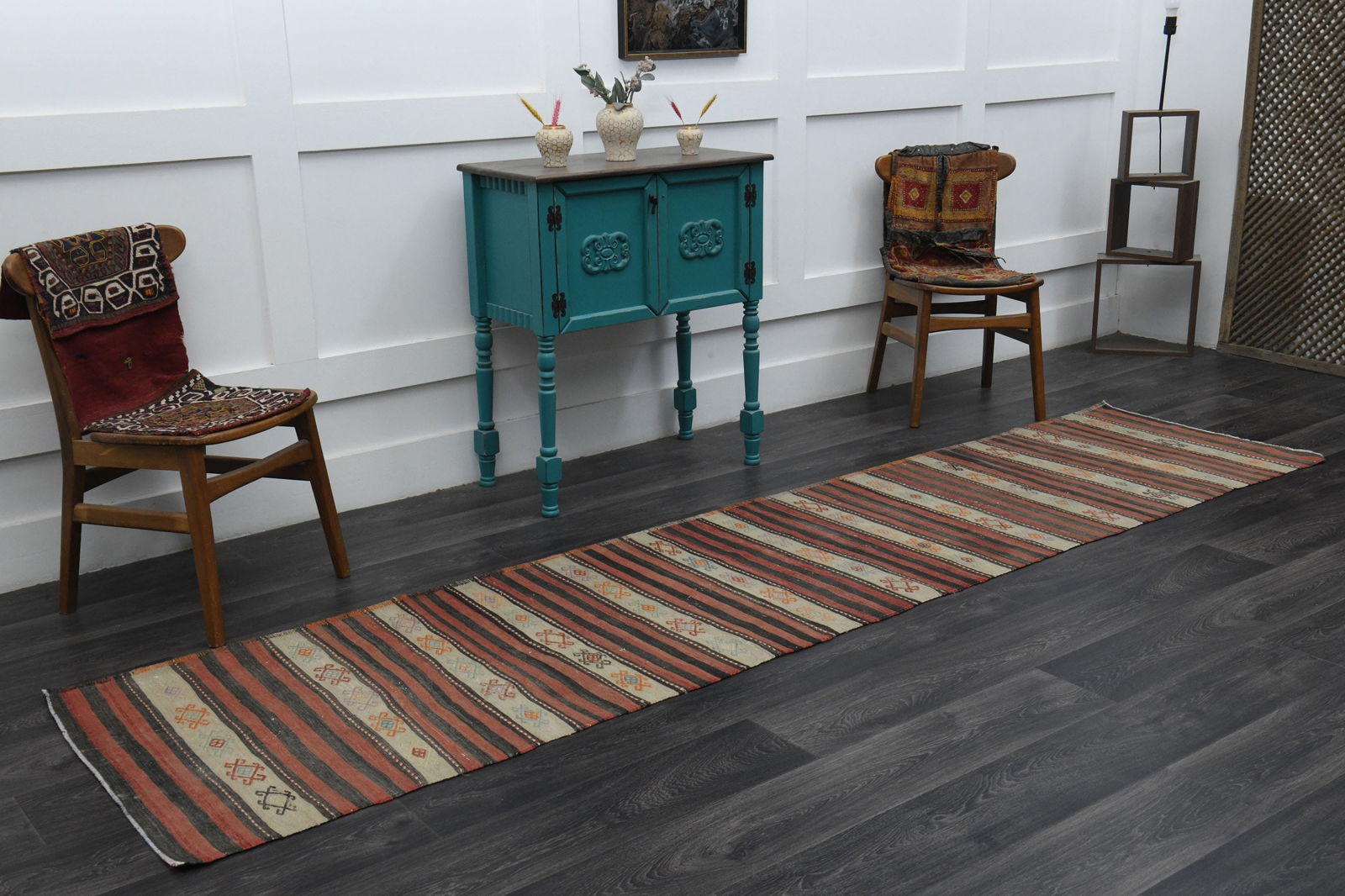 2.5x11.2 ft, FLATWEAVE KILIM RUNNER - 15