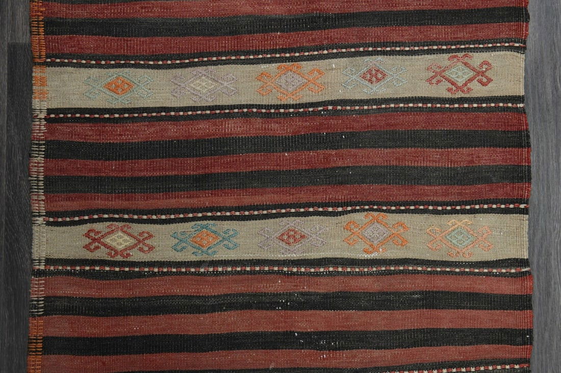 2.5x11.2 ft, FLATWEAVE KILIM RUNNER - 4