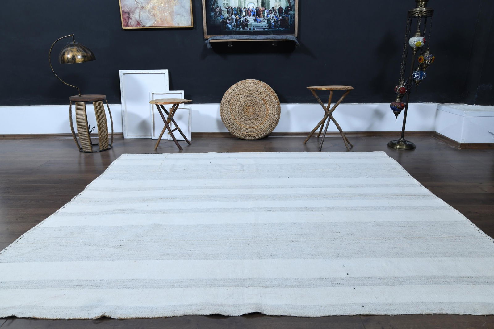 6'6x7'6 ft, WHITE GRAY RUG - 18