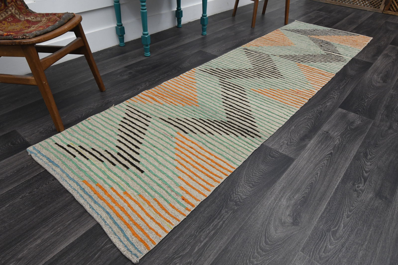 2.7x9.7 ft, TURKISH KILIM Runner - 10