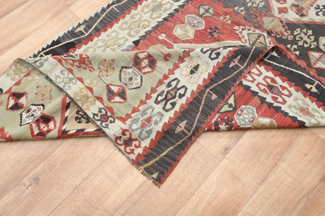 Vintage Tribal Runner Rug, Ethnic Carpet, Traditional Geometric Floor Covering, 4.3x11.6 ft, - 5