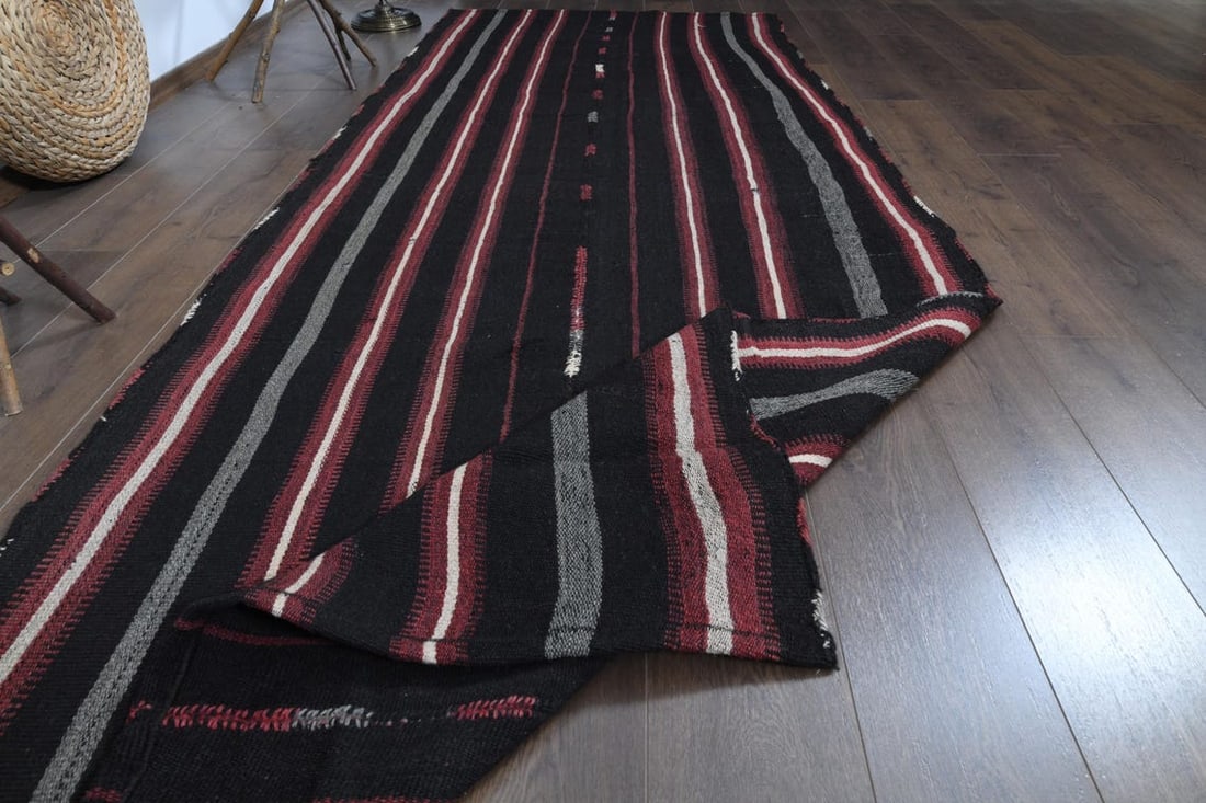 4'3x11 ft, KILIM STRIPED RUNNER - 4
