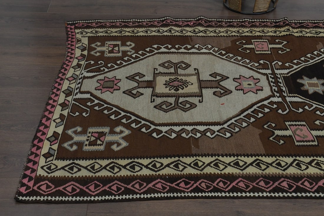 4'6x14'5 ft, BROWN BEIGE RUG - 6