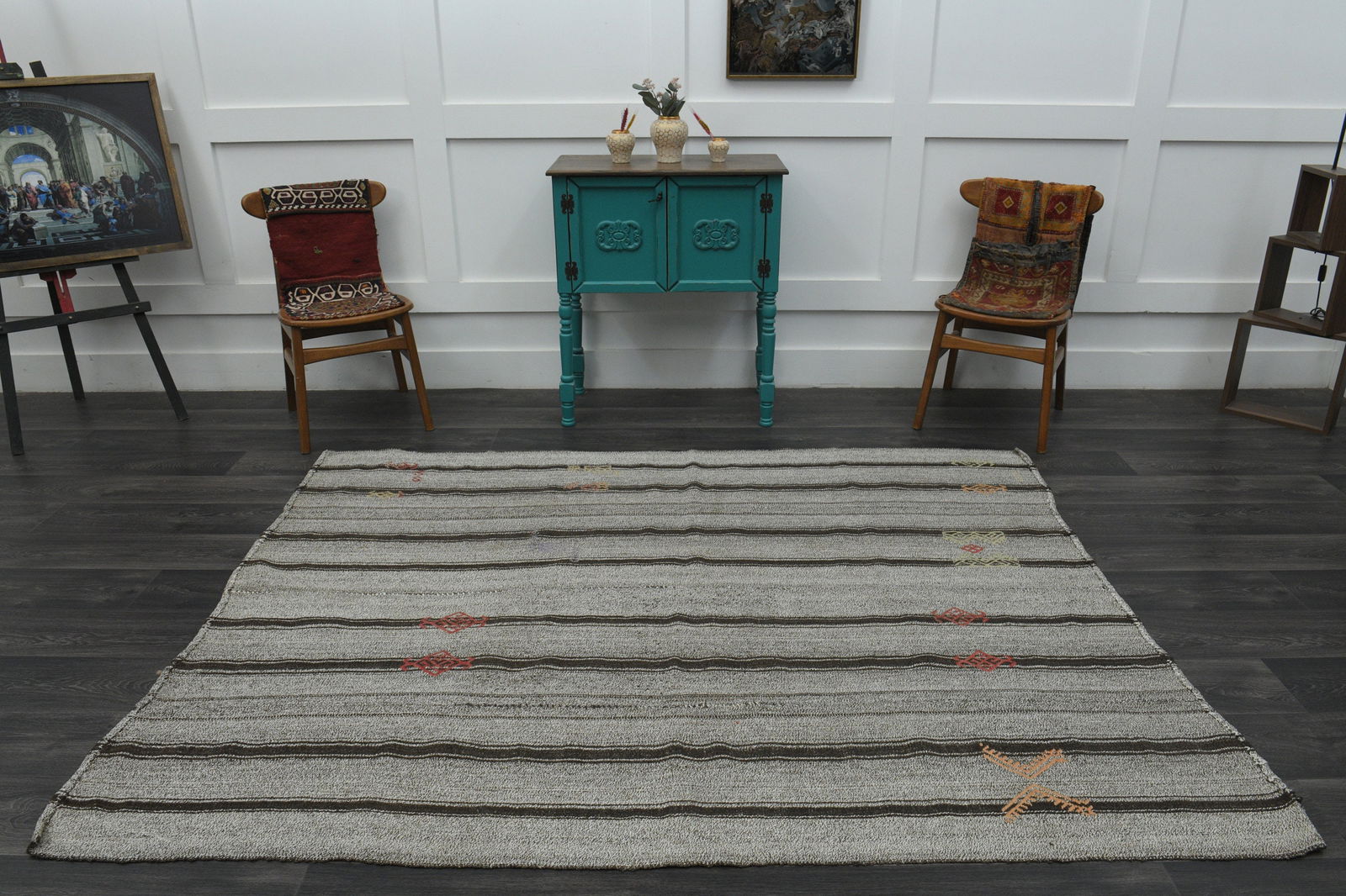 5.9x7.7 ft, TURKISH Rug, Kilim - 11