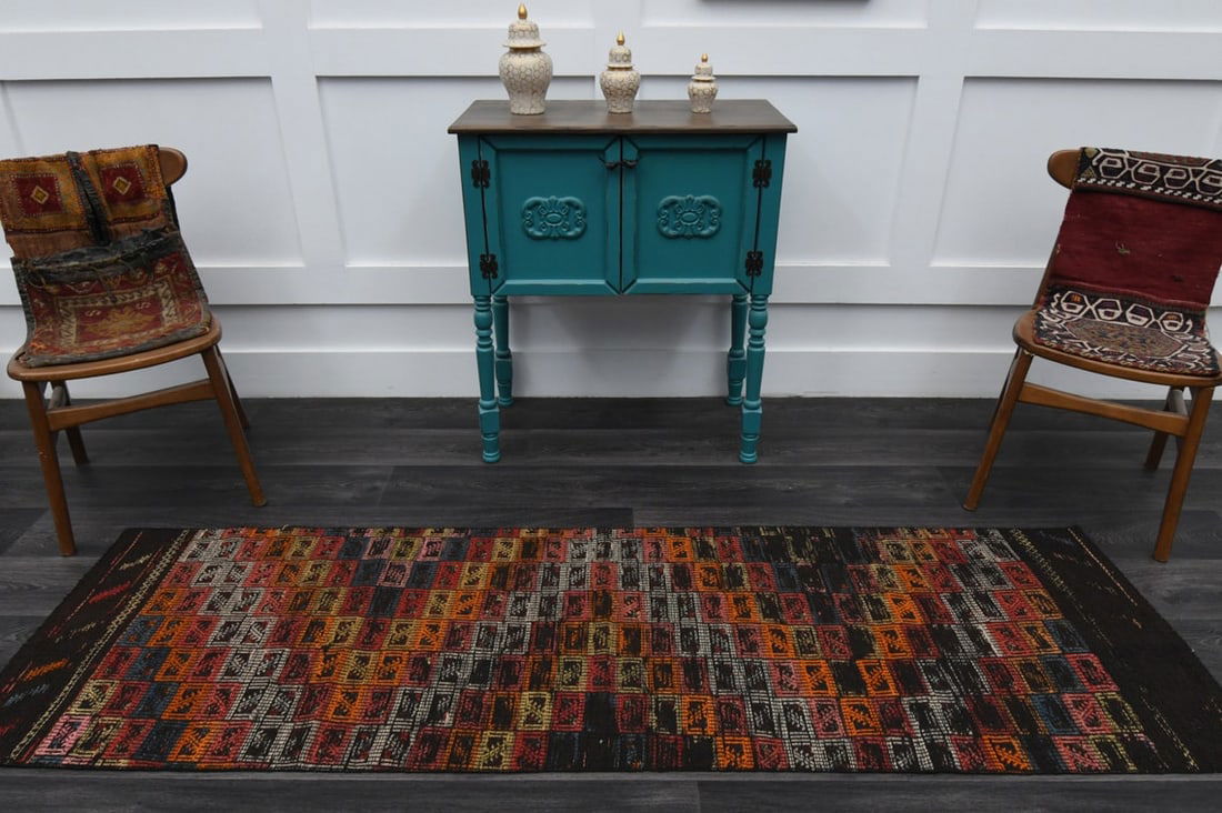 2.3x7.7 ft, TURKISH KILIM Runner - 3