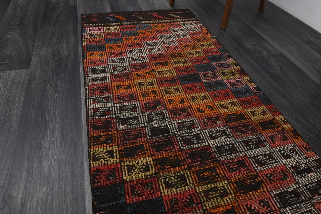 2.3x7.7 ft, TURKISH KILIM Runner - 4