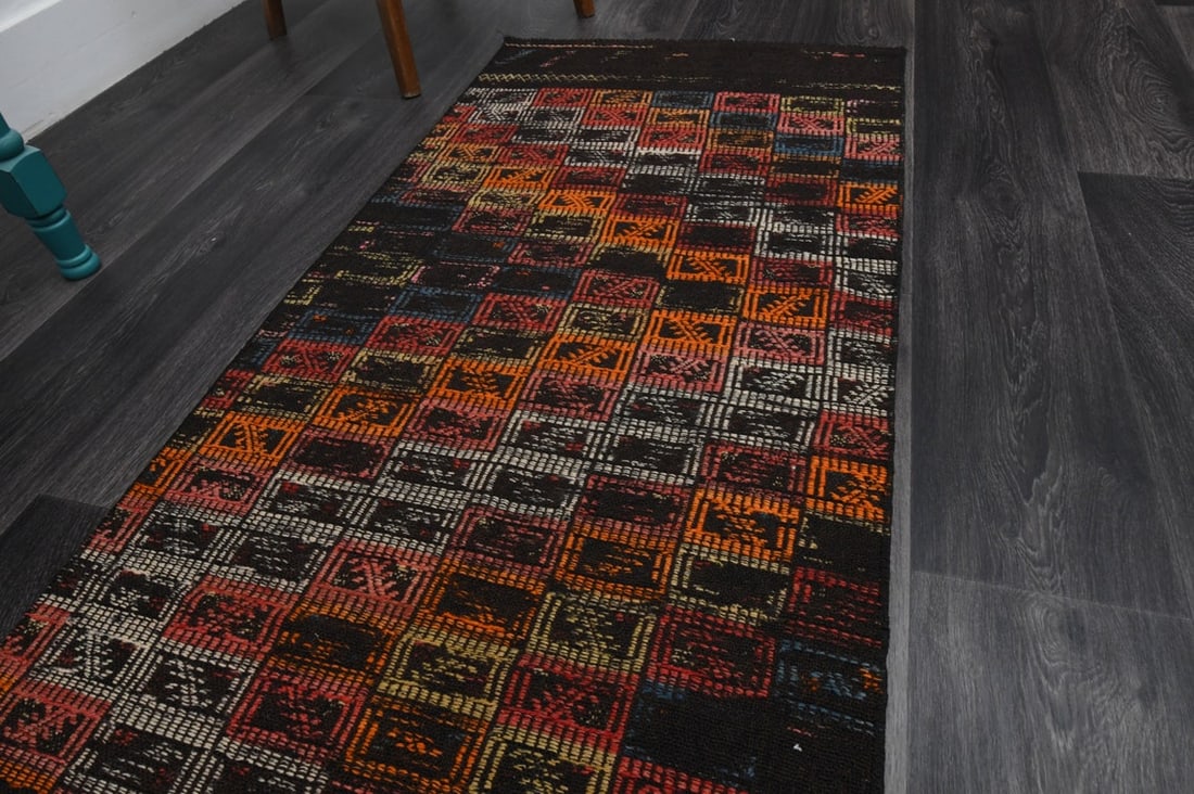 2.3x7.7 ft, TURKISH KILIM Runner - 5
