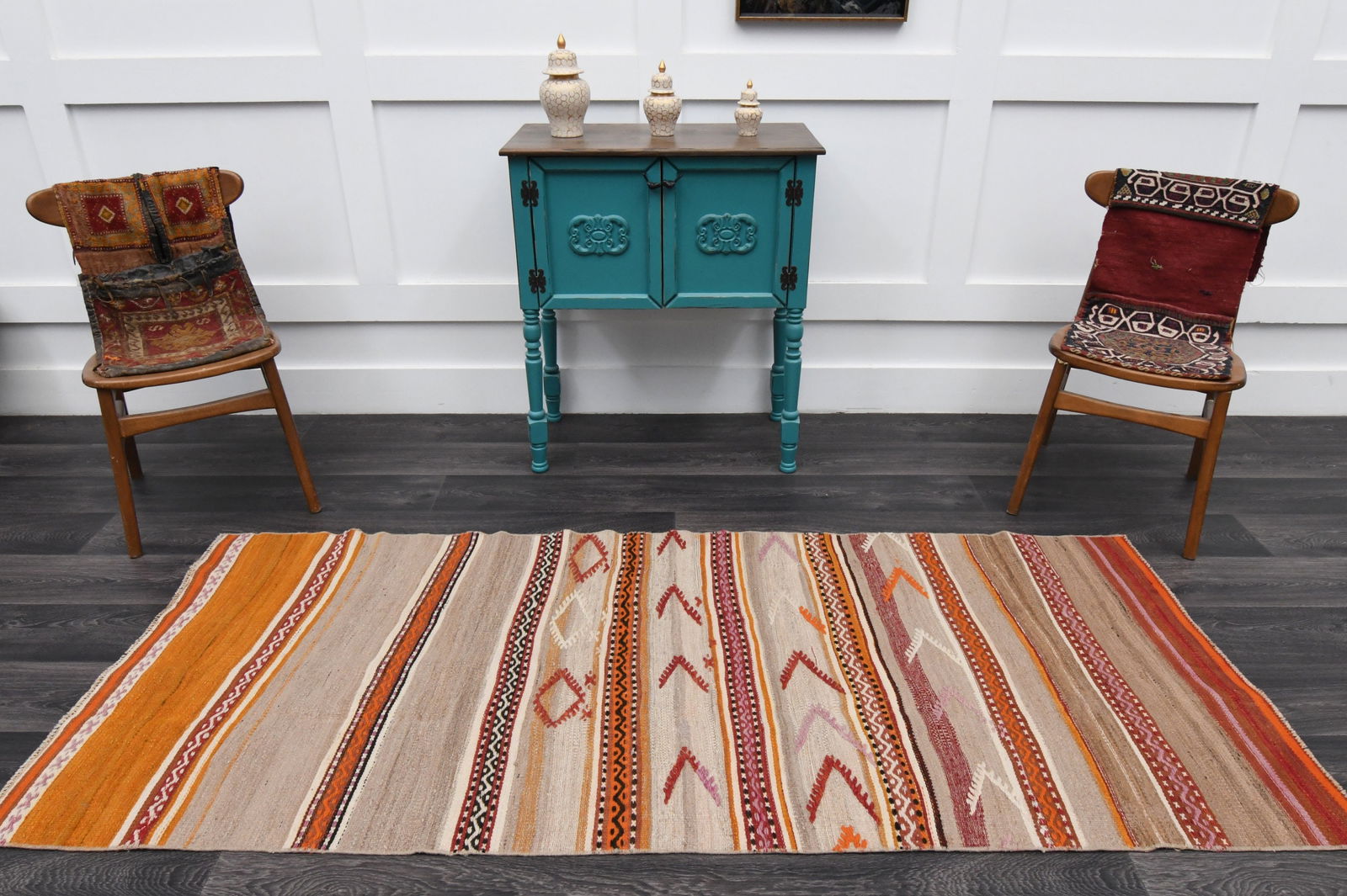 3.1x7.8 ft, TURKISH KILIM Runner - 11