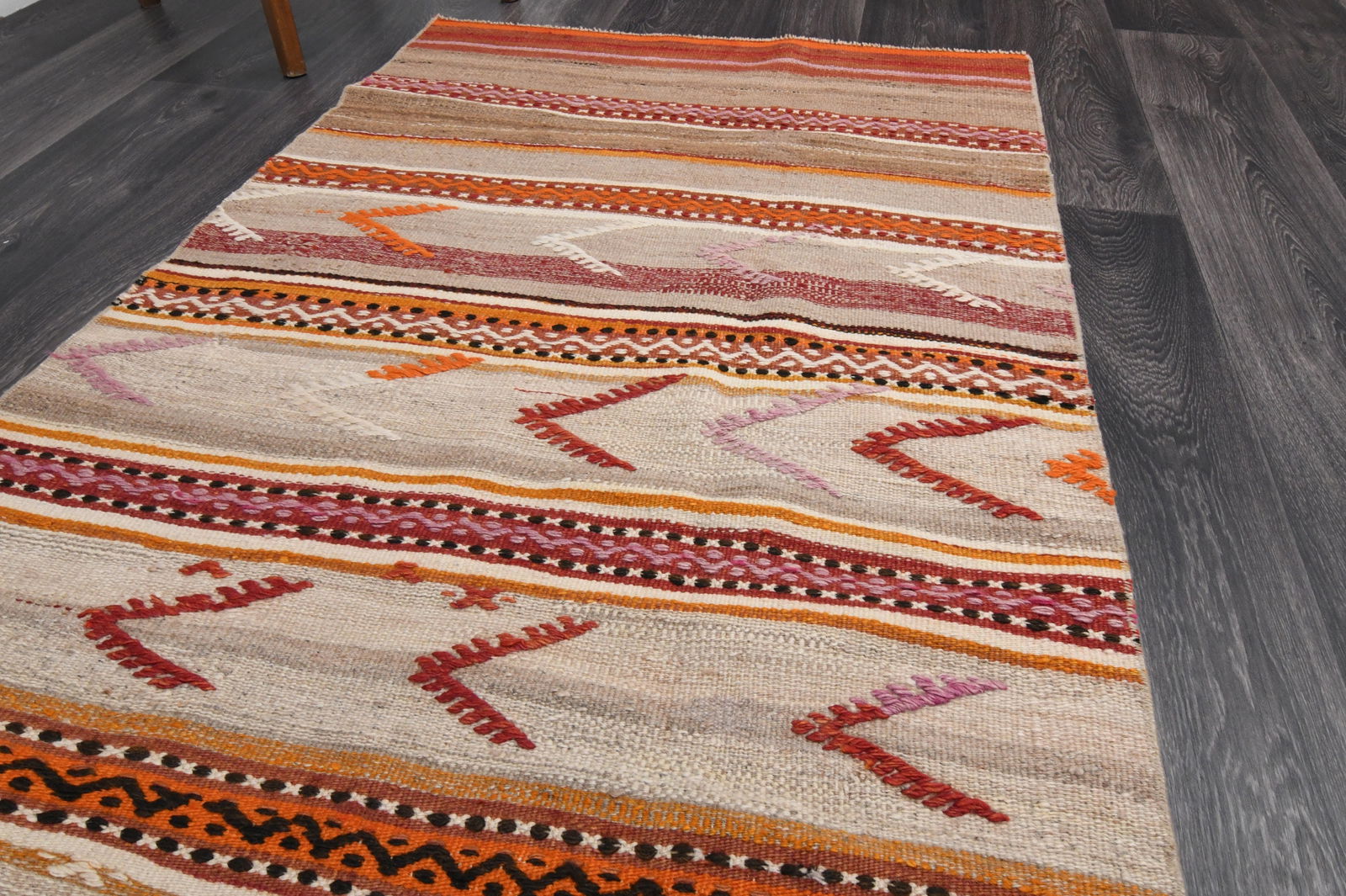 3.1x7.8 ft, TURKISH KILIM Runner - 12