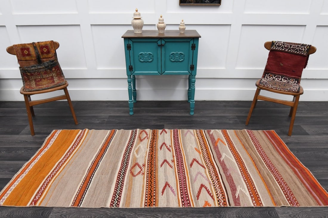 3.1x7.8 ft, TURKISH KILIM Runner - 3