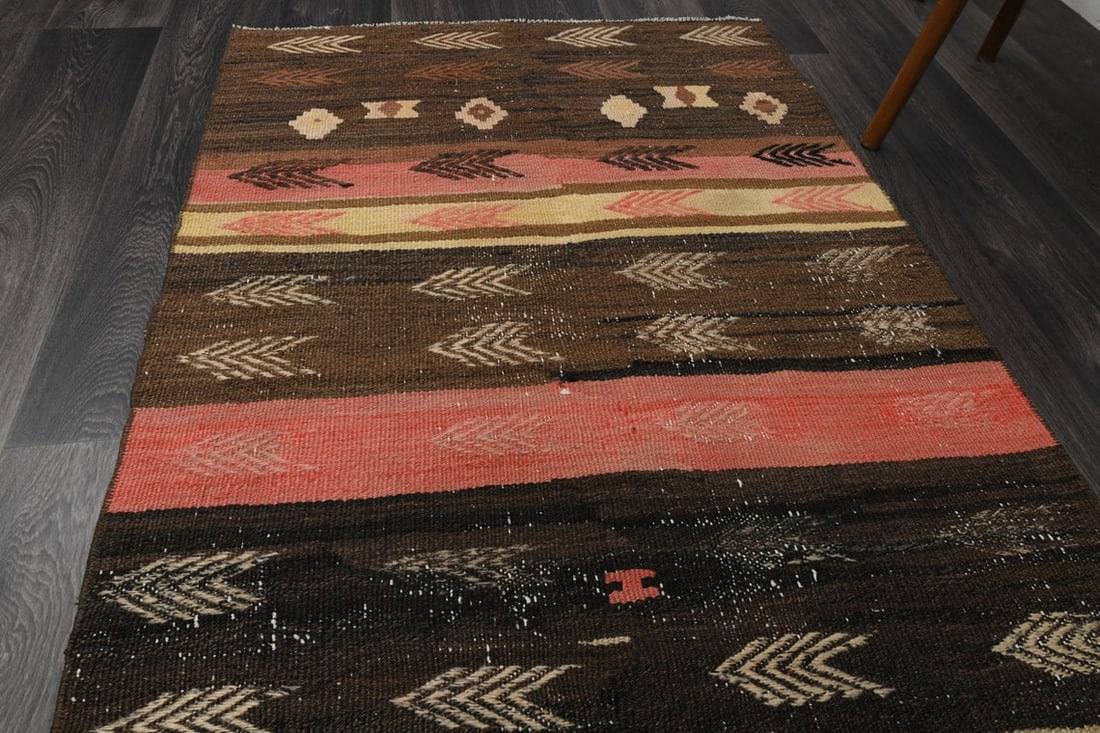 3.3x10.5 ft, TURKISH KILIM Runner - 5
