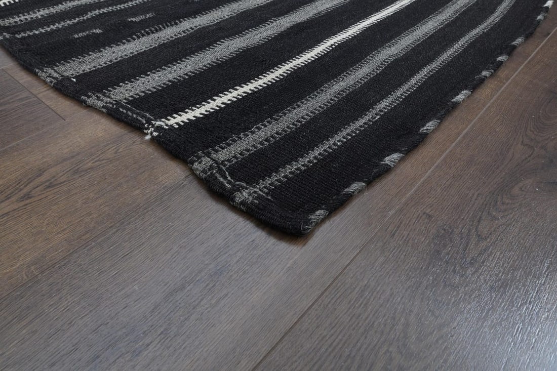 5'2x9'1 ft, GRAY BLACK KILIM - 8