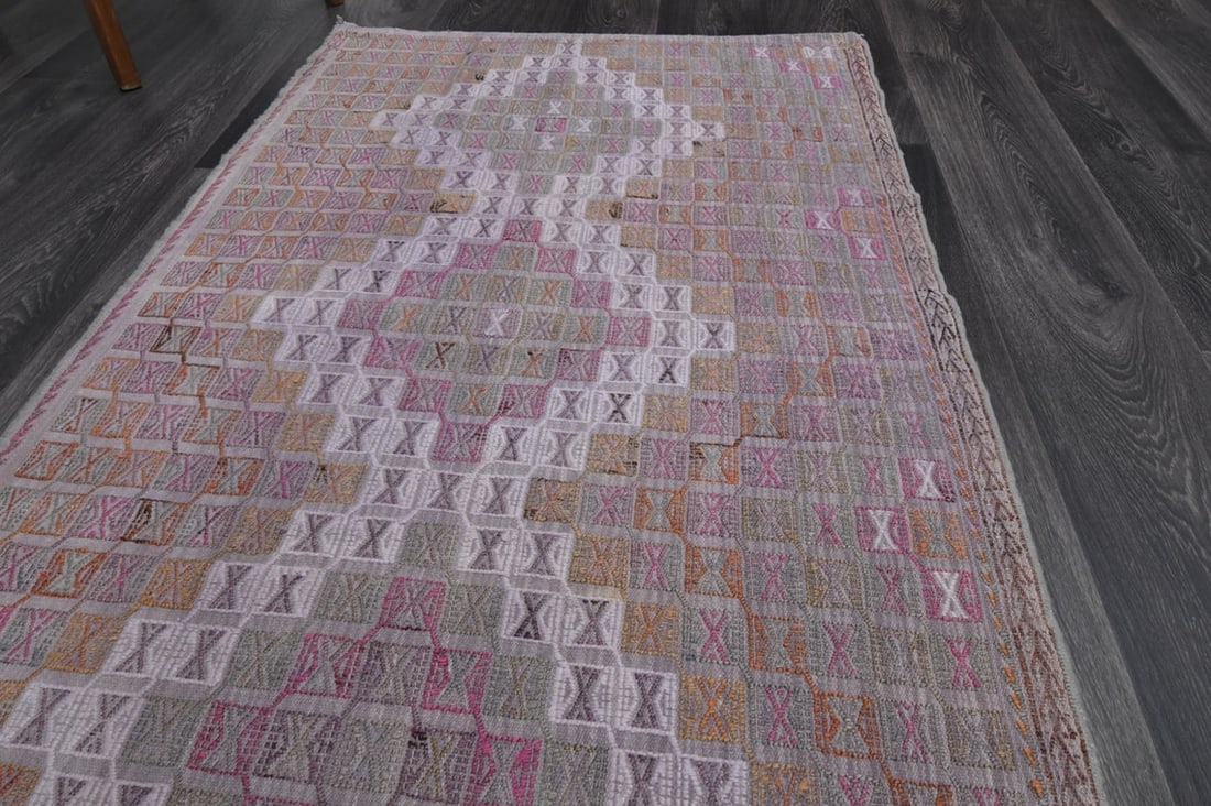 3.1x7.4 ft, TURKISH KILIM Runner - 4