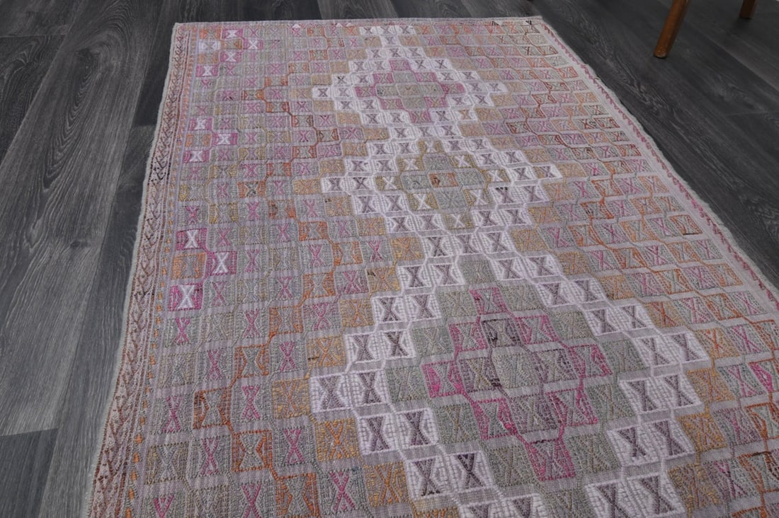 3.1x7.4 ft, TURKISH KILIM Runner - 5