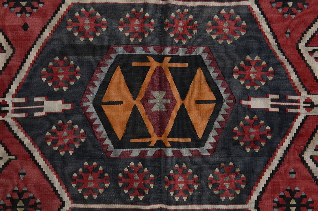 5.6x15.1 ft, RED KILIM RUNNER - 2