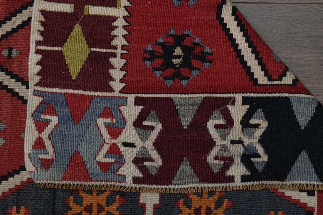 5.6x15.1 ft, RED KILIM RUNNER - 4