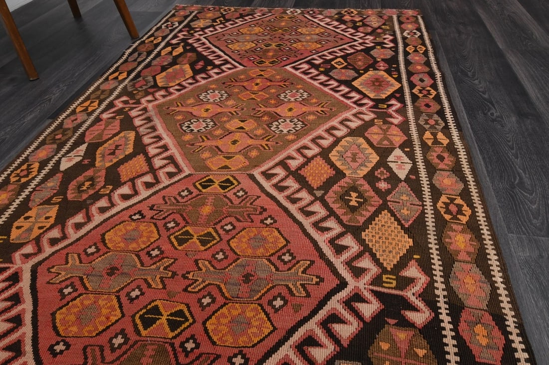 3.7x10.7 ft, TURKISH KILIM Runner - 4
