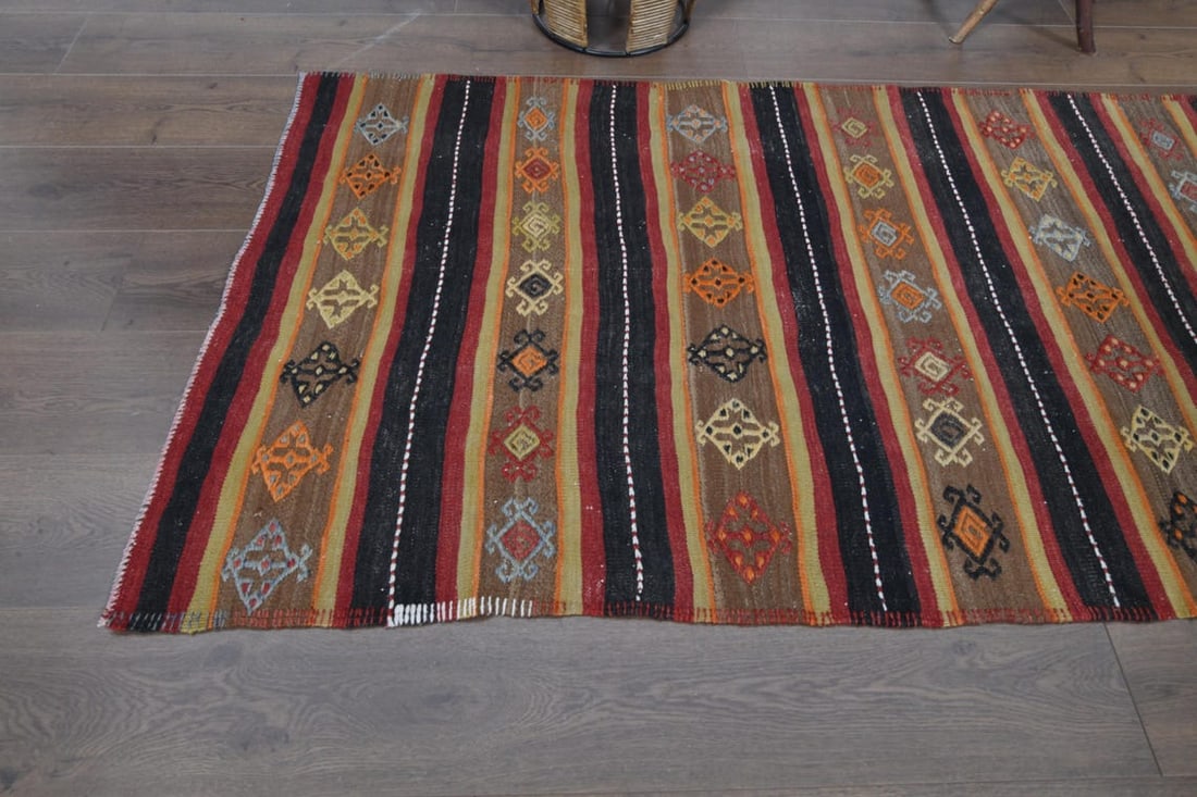 3'2x12 ft, COLORFUL KILIM RUNNER - 10