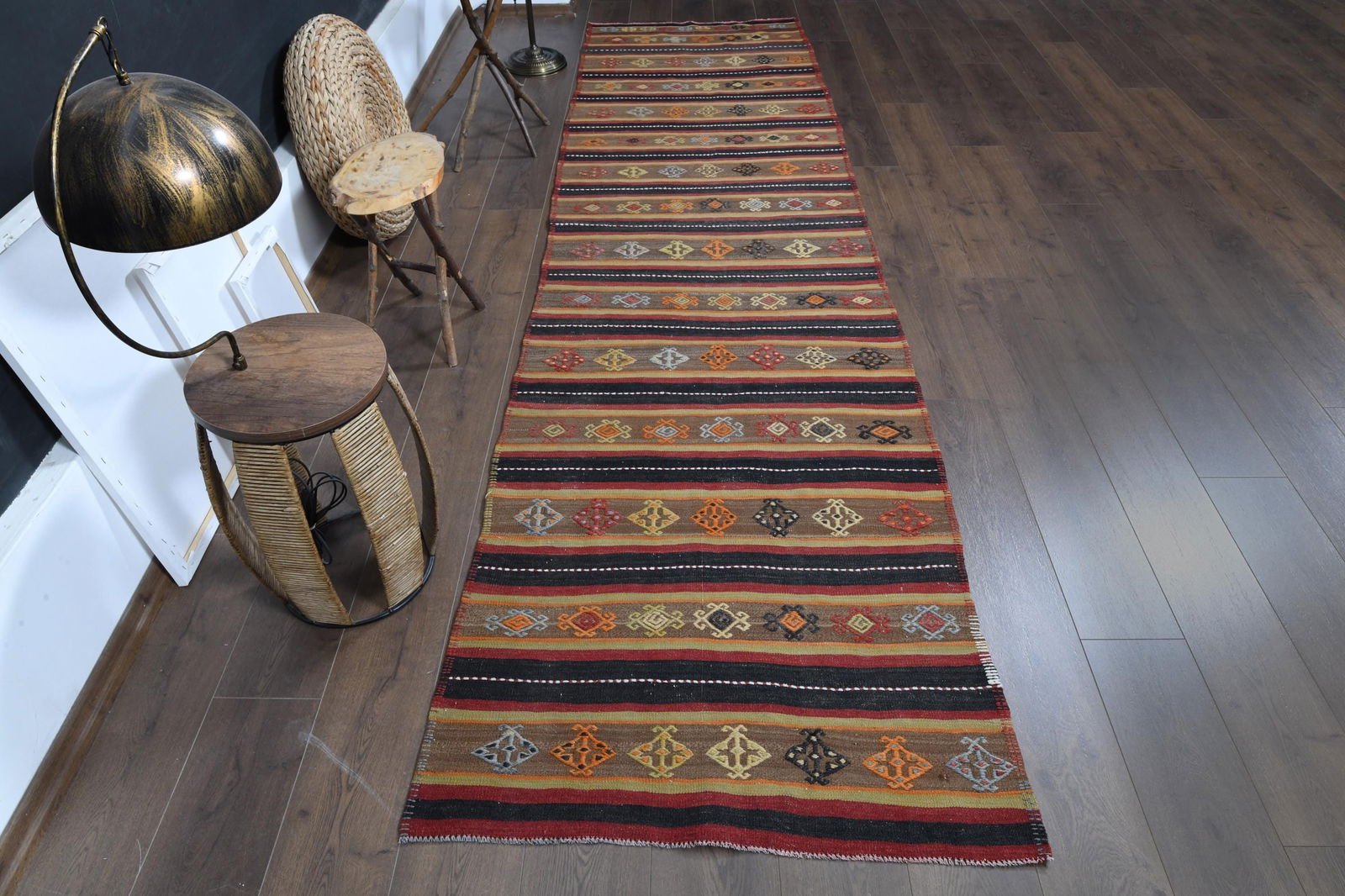 3'2x12 ft, COLORFUL KILIM RUNNER - 12