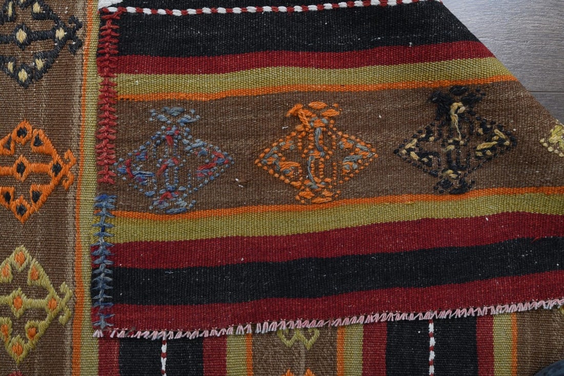 3'2x12 ft, COLORFUL KILIM RUNNER - 5