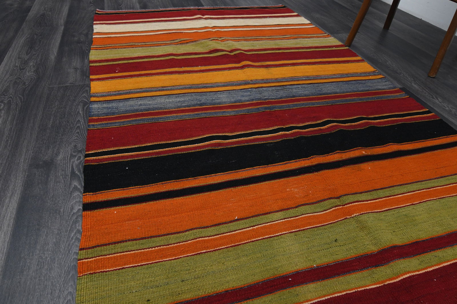 4.1x12.7 ft, TURKISH KILIM Runner - 13