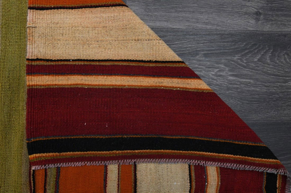4.1x12.7 ft, TURKISH KILIM Runner - 8
