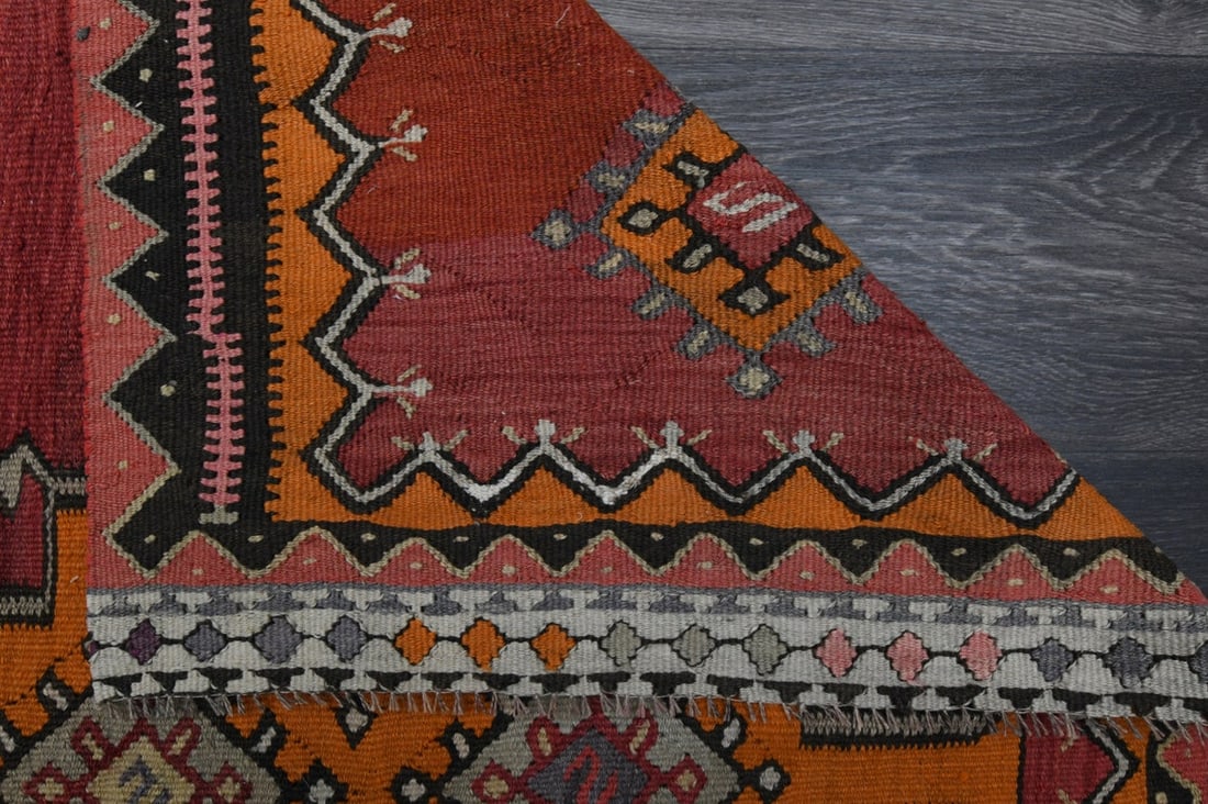 4.1x13 ft, TURKISH KILIM Runner - 9