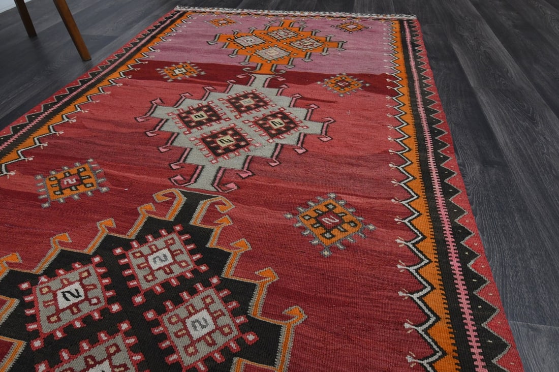 4.1x13 ft, TURKISH KILIM Runner - 5