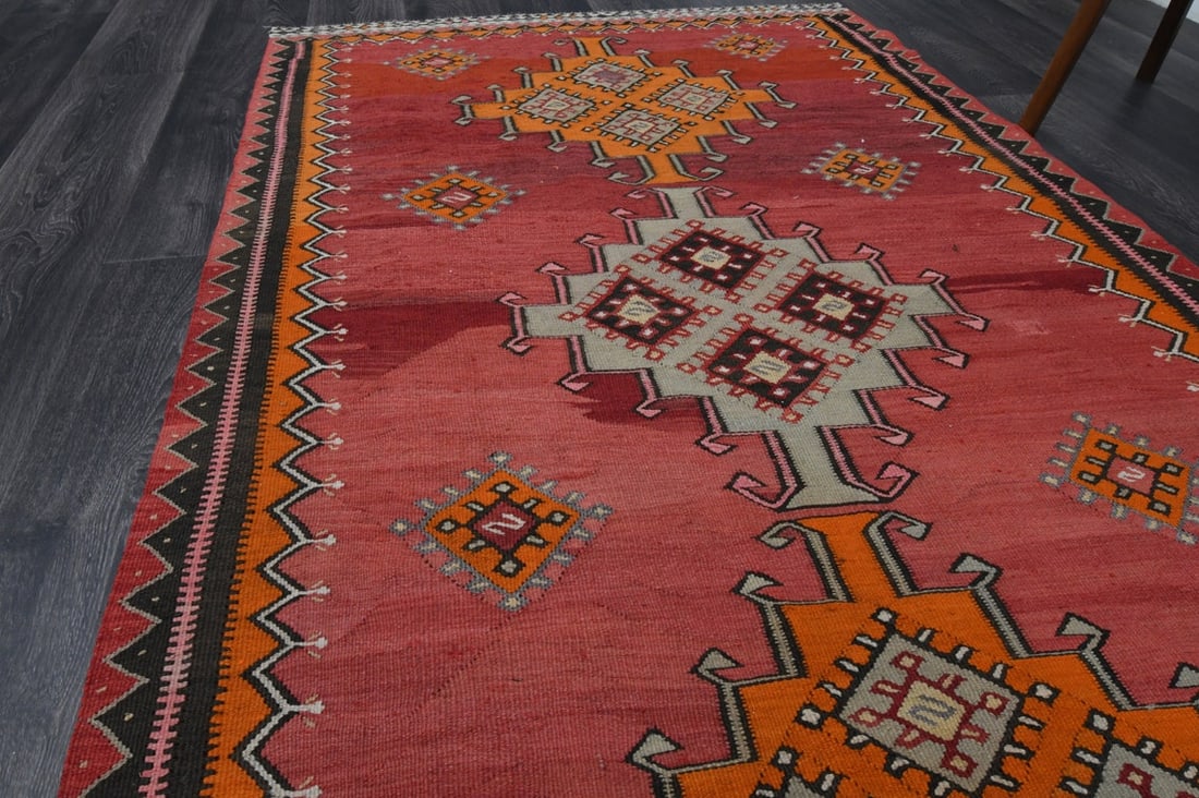 4.1x13 ft, TURKISH KILIM Runner - 6