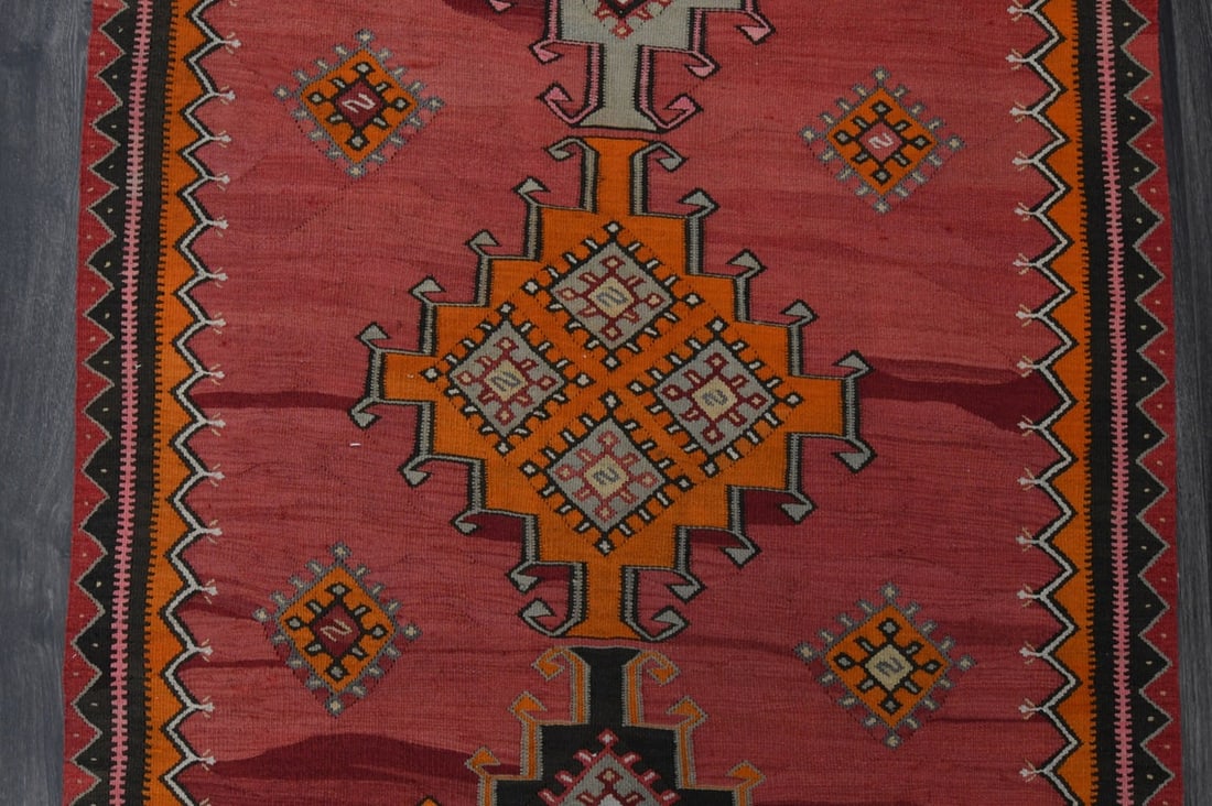 4.1x13 ft, TURKISH KILIM Runner - 7