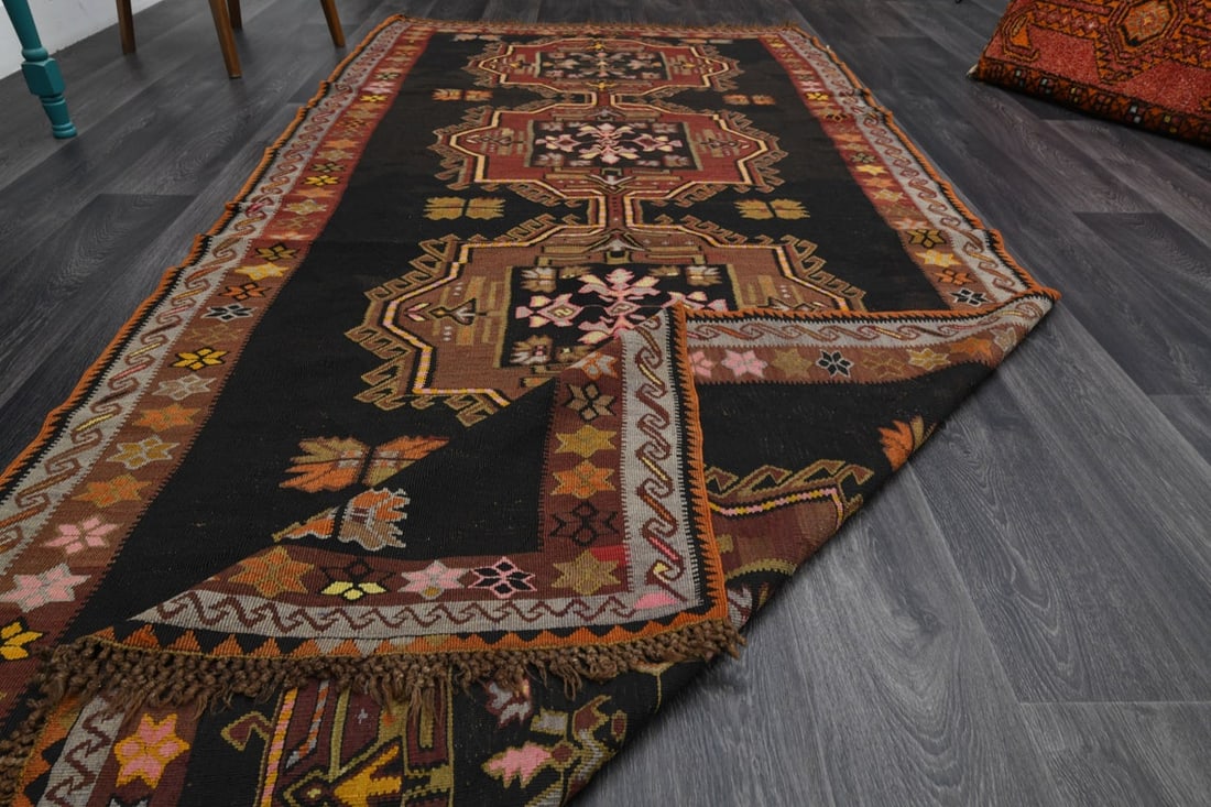 4.9x10.8 Ft, WIDE KILIM Runner Rug - 9