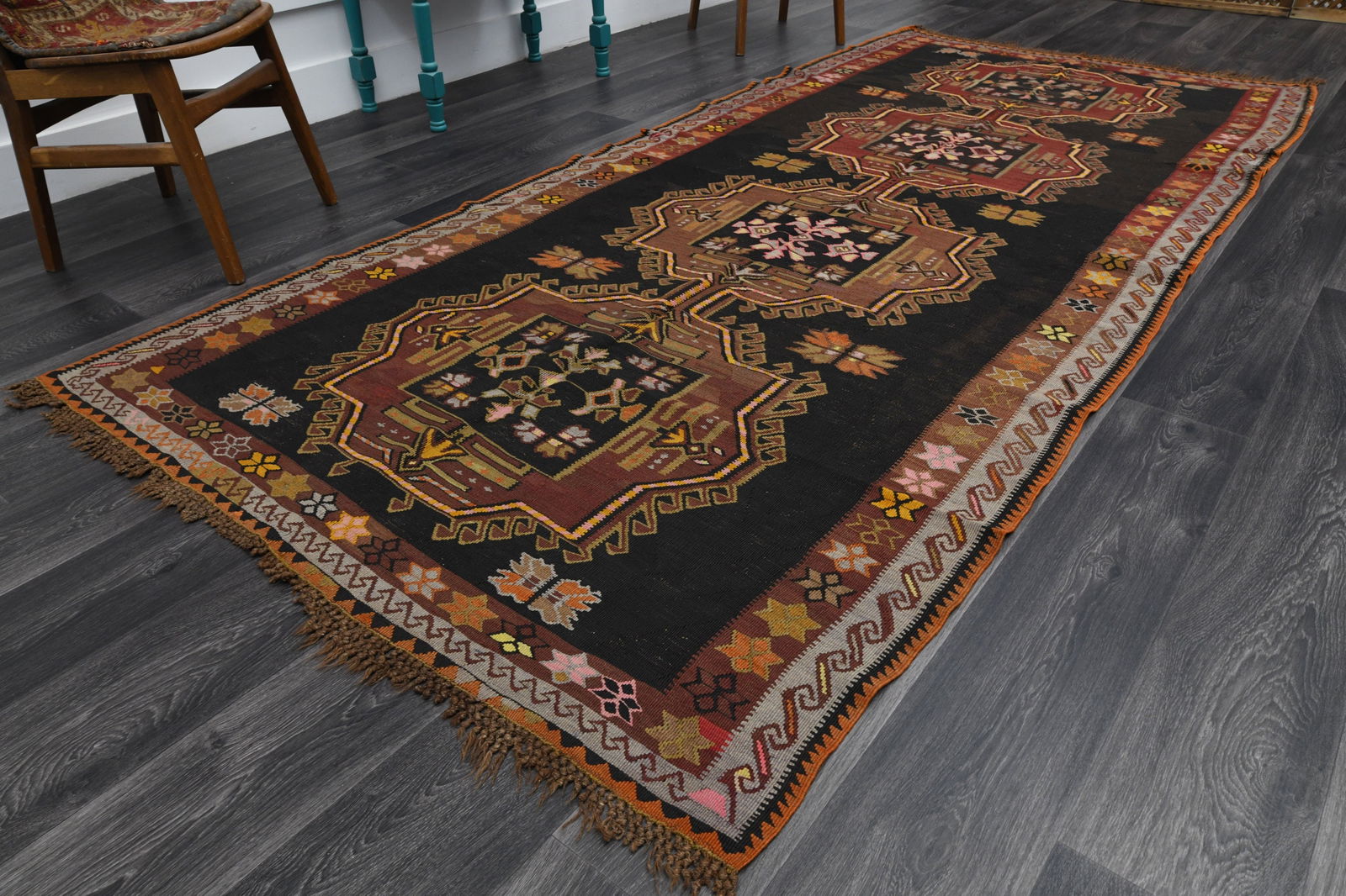 4.9x10.8 Ft, WIDE KILIM Runner Rug - 10