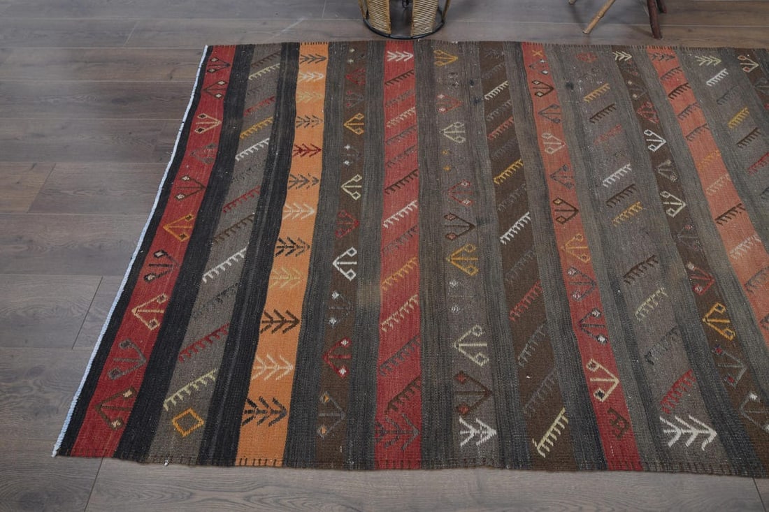 4'7x13'1 ft, COLORFUL KILIM RUNNER - 10