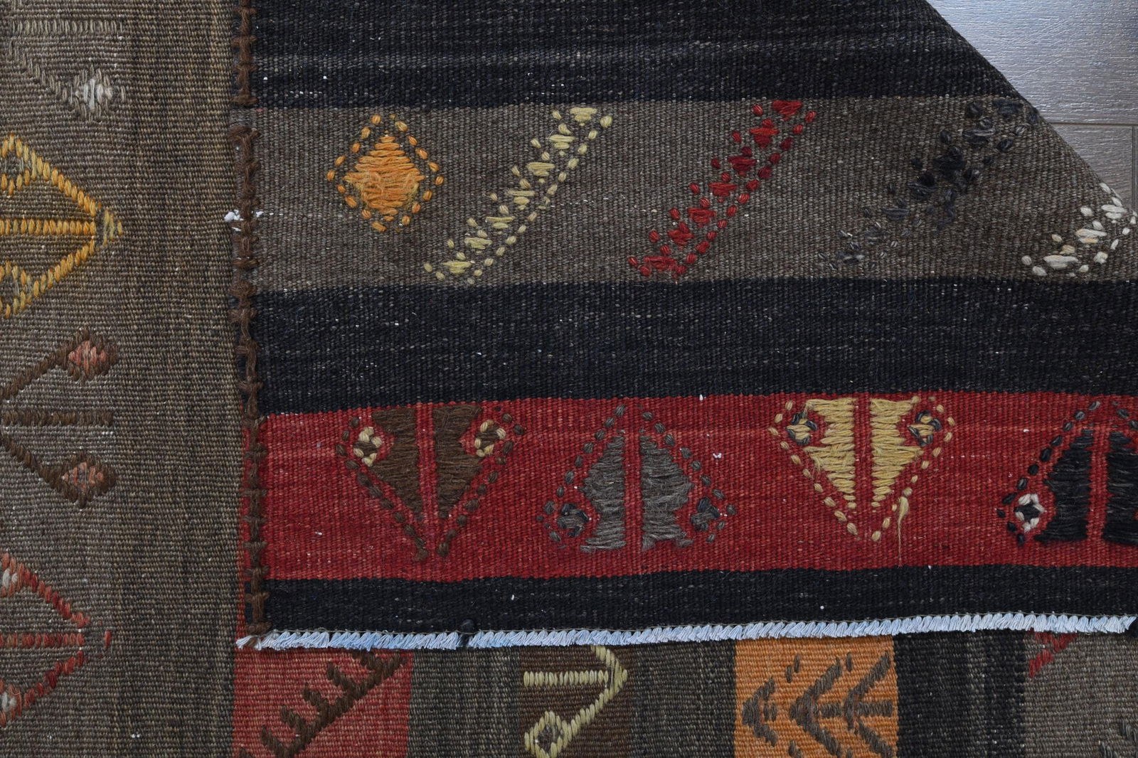 4'7x13'1 ft, COLORFUL KILIM RUNNER - 14