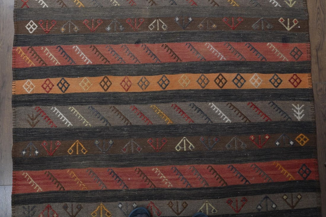 4'7x13'1 ft, COLORFUL KILIM RUNNER - 7